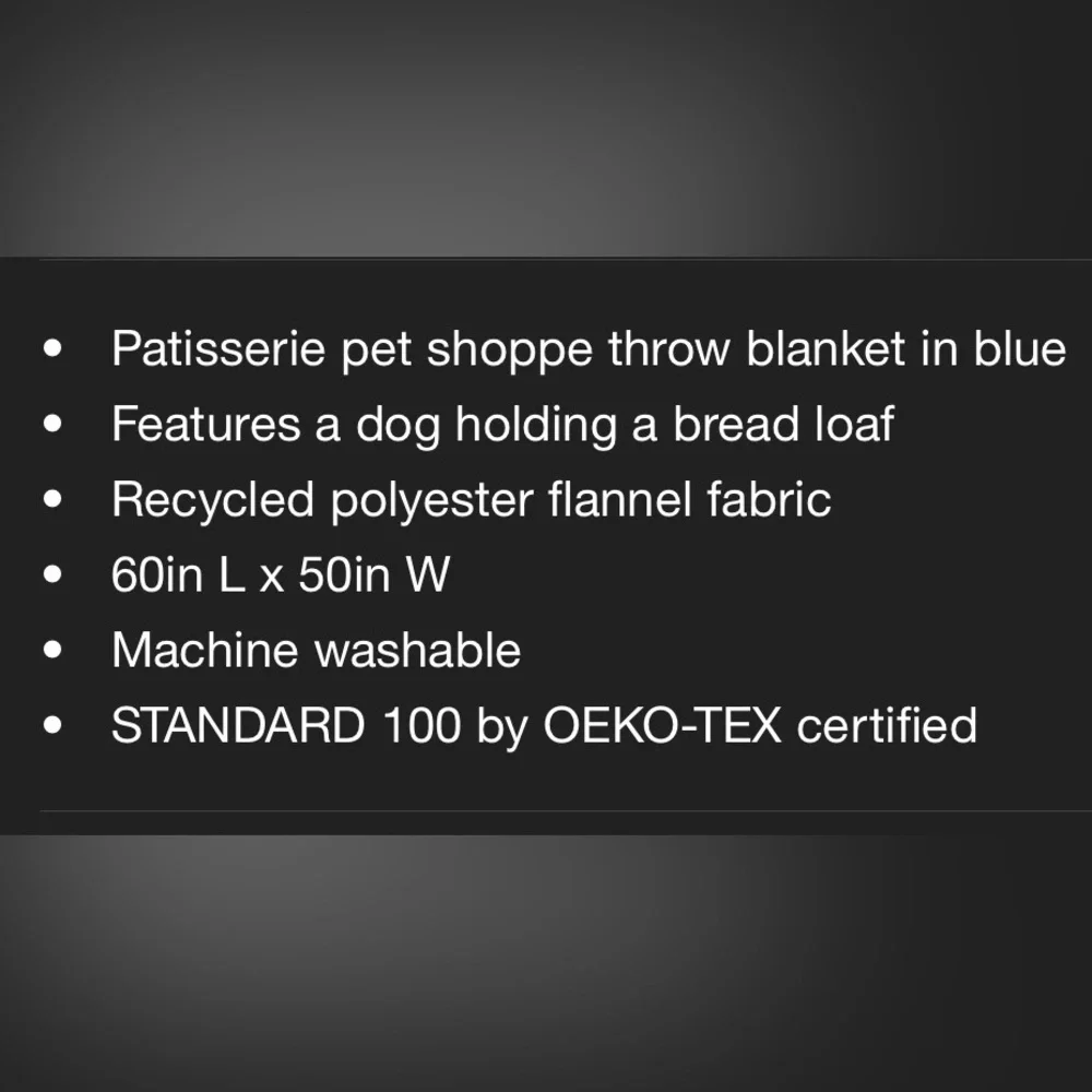 Blue Throw Blanket with Dog Design